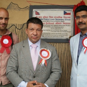H.E. Mr. Miloslav Sta&scaron;ek with Mr. Vishnu Kumar Agarwal, Honorary Consul and Czech volunteer
